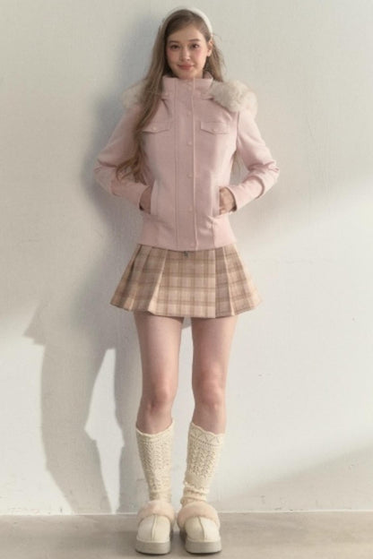 Vintage Fur Collar Fleece Jacket