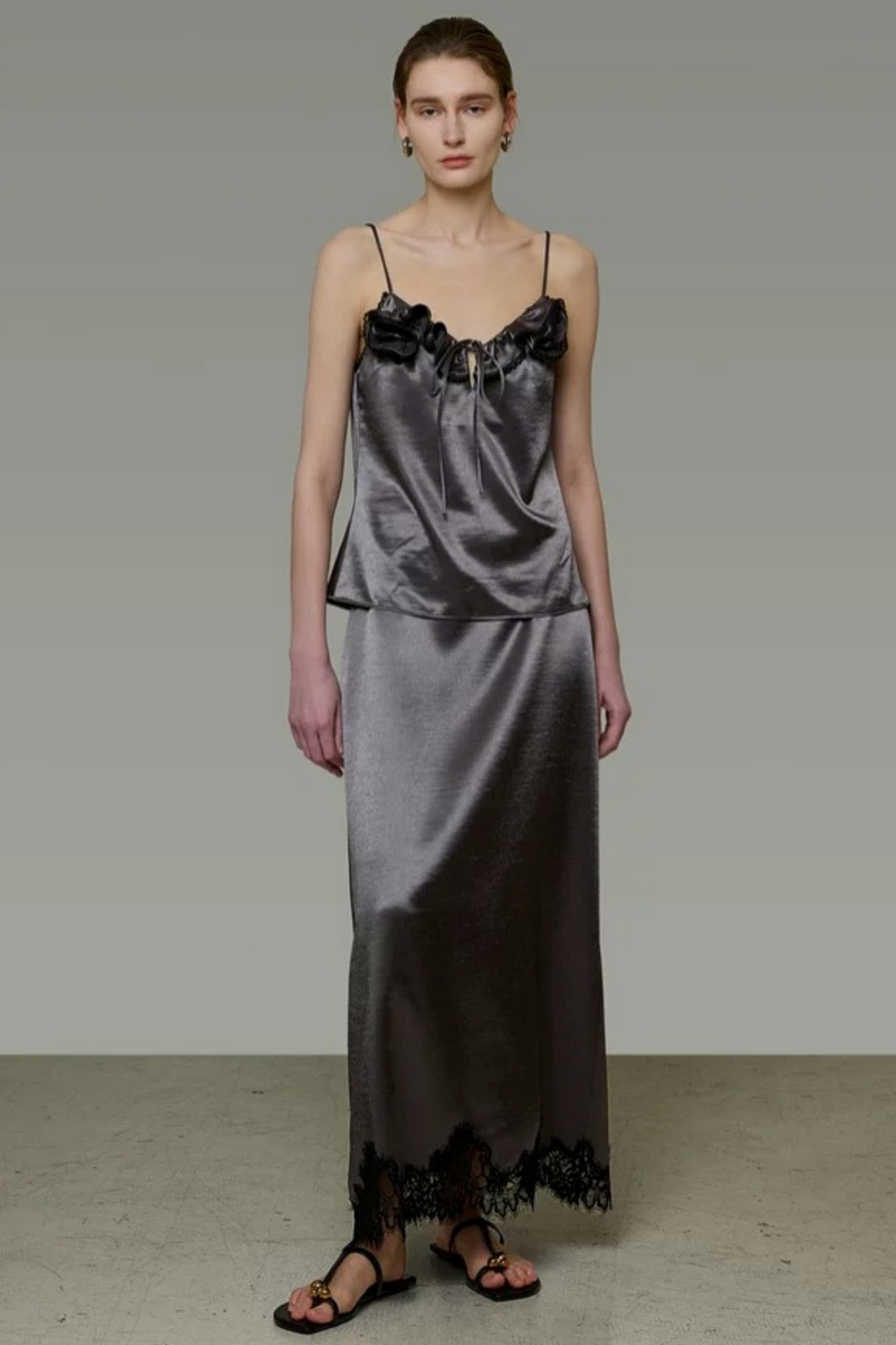 Lace-Trimmed Satin Camisole