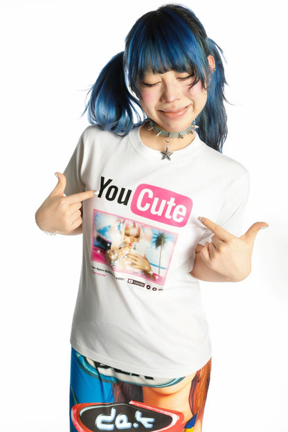 American Boom Print Cotton Slim Shoulder T-Shirt