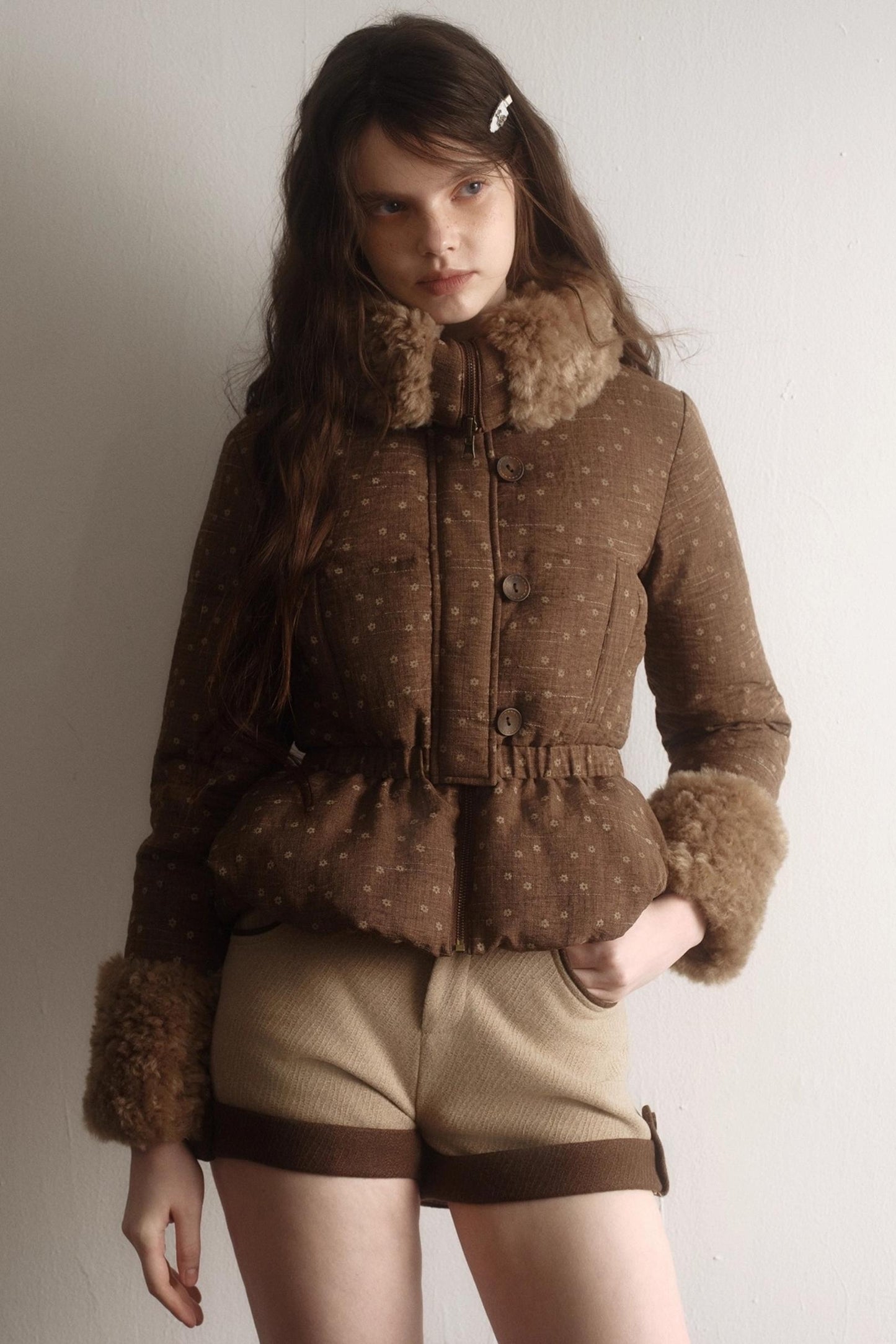 Retro Floral Down Jacket Set-Up