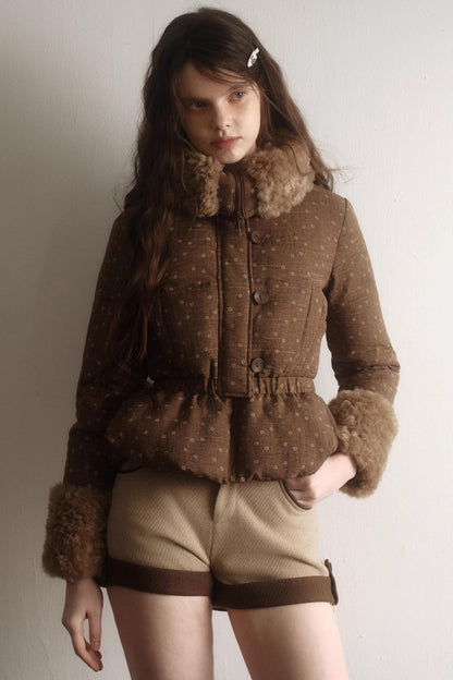 Retro Floral Down Jacket Set-Up