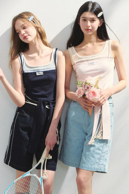 Retro Multicolor Layered Vest