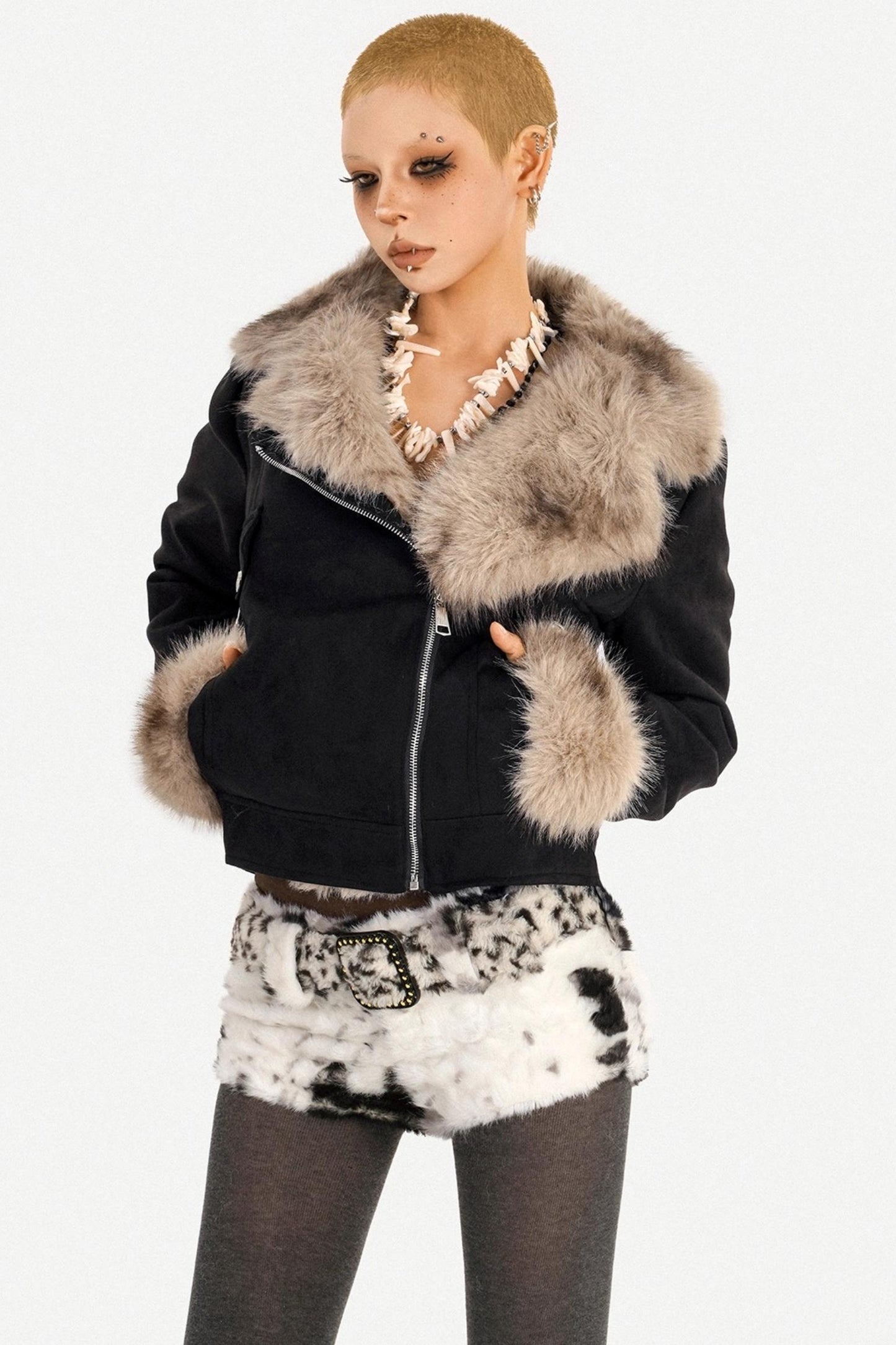 Retro Fur-Lined Quilted Jacket