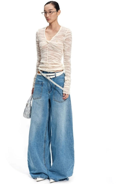 Sheer Slim Long Sleeve Knit Top