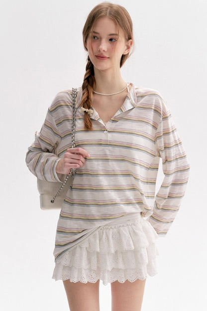 Lazy Painted Long Sleeve Polo Shirt