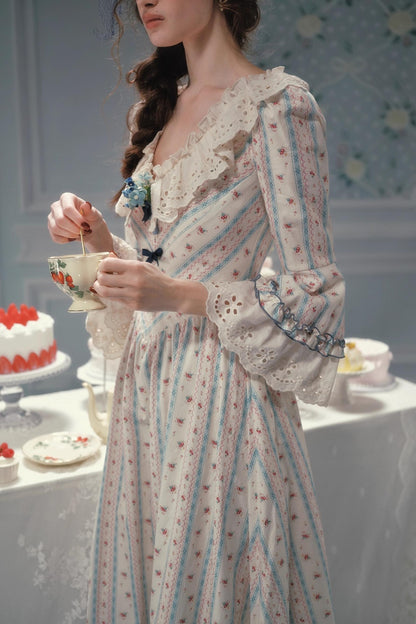 Versailles French Rustic Striped Dress