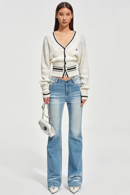 Tencel Wool Striped Cardigan
