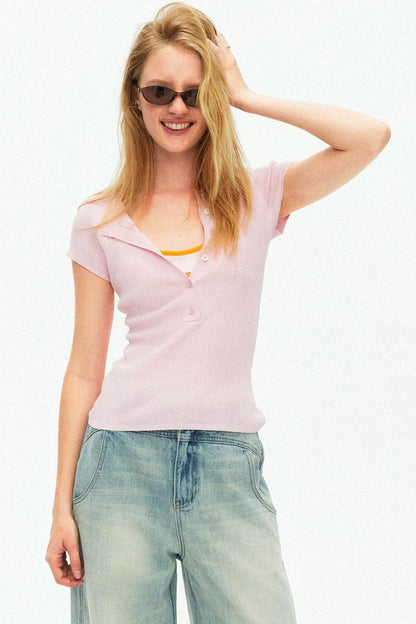 Nude Skin-Like V-Neck Sweater