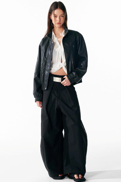 Vintage Texture Motorcycle Leather Jacket