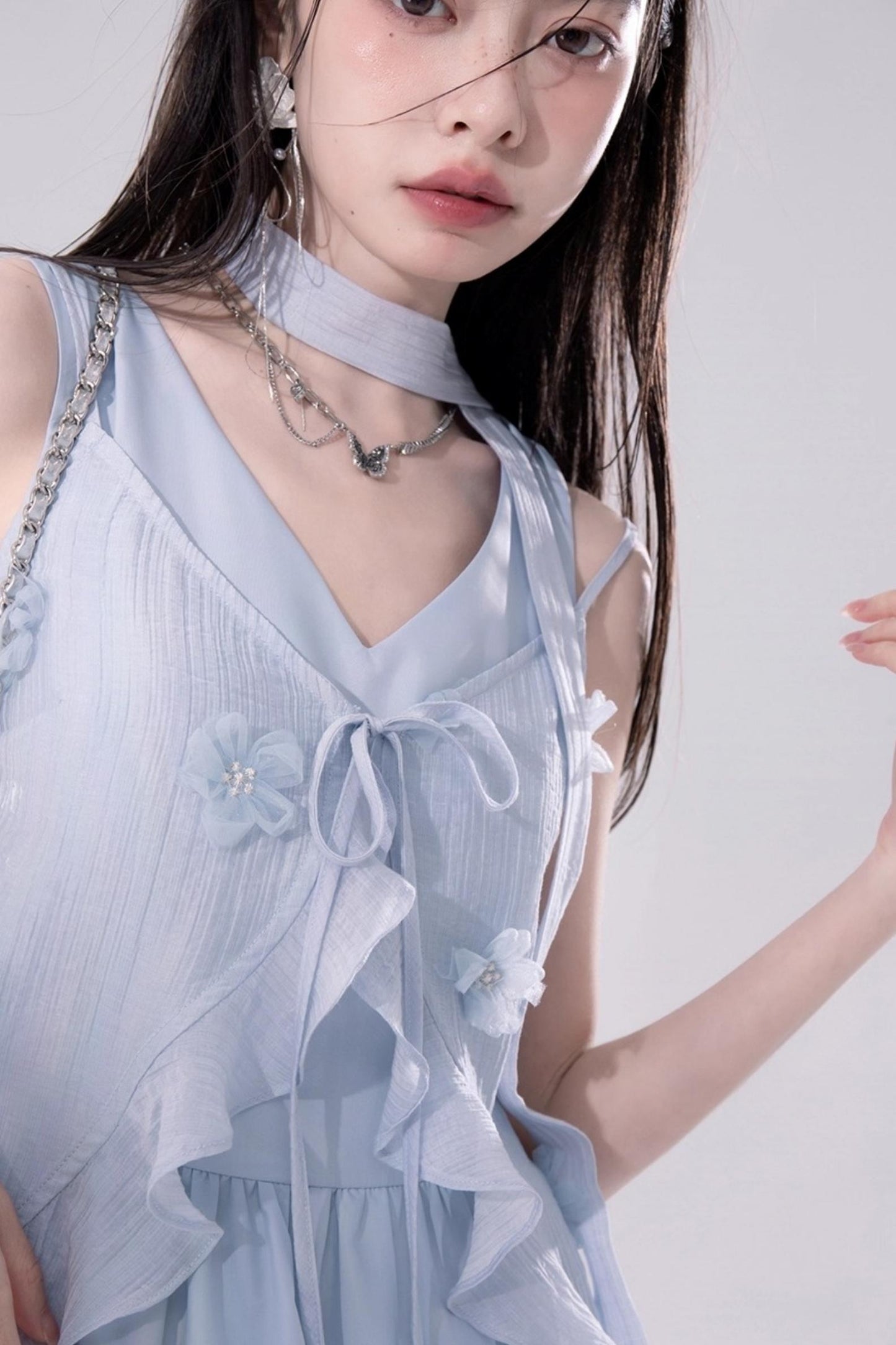 Floral Embroidered Cardigan Dress Set