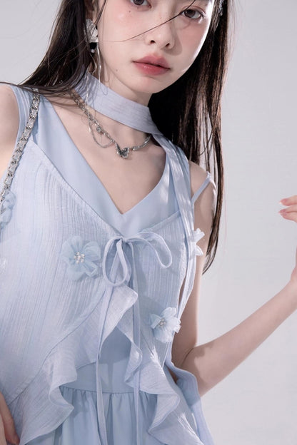 Floral Embroidered Cardigan Dress Set