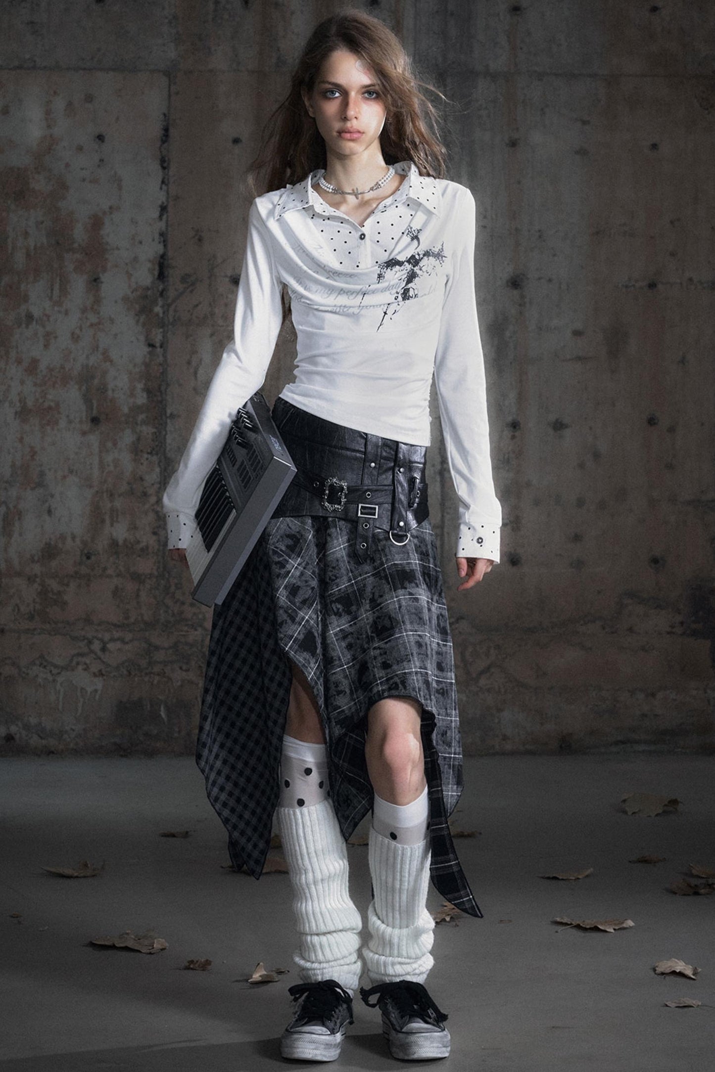 Swing Collar Long Sleeve Shirt