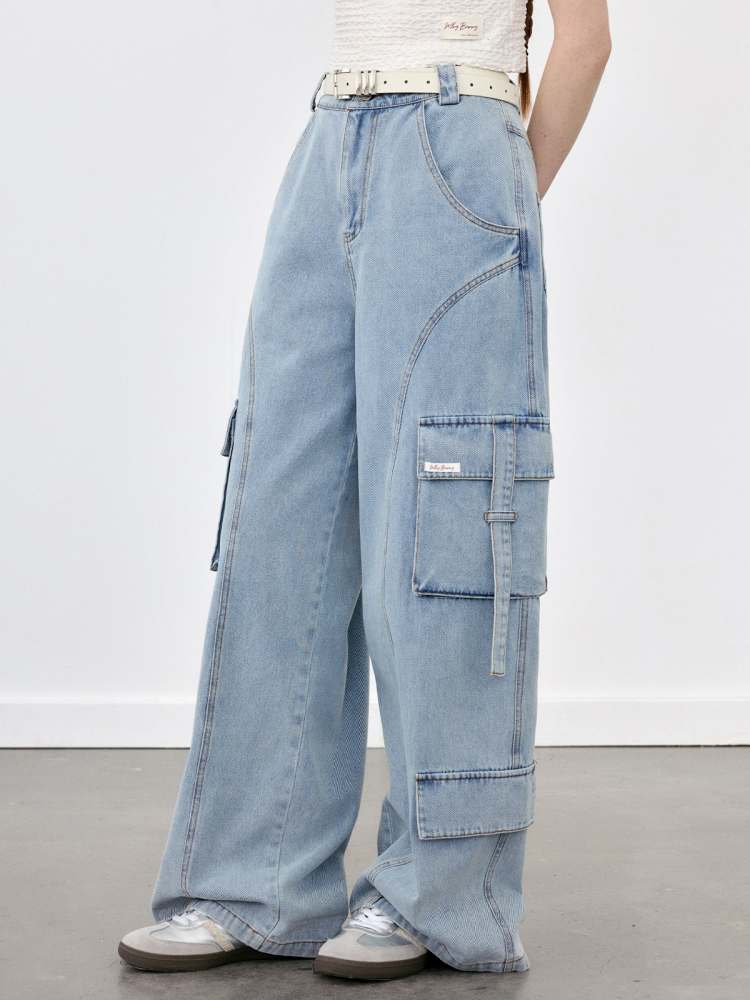 Denim Casual Loose Cargo Pants