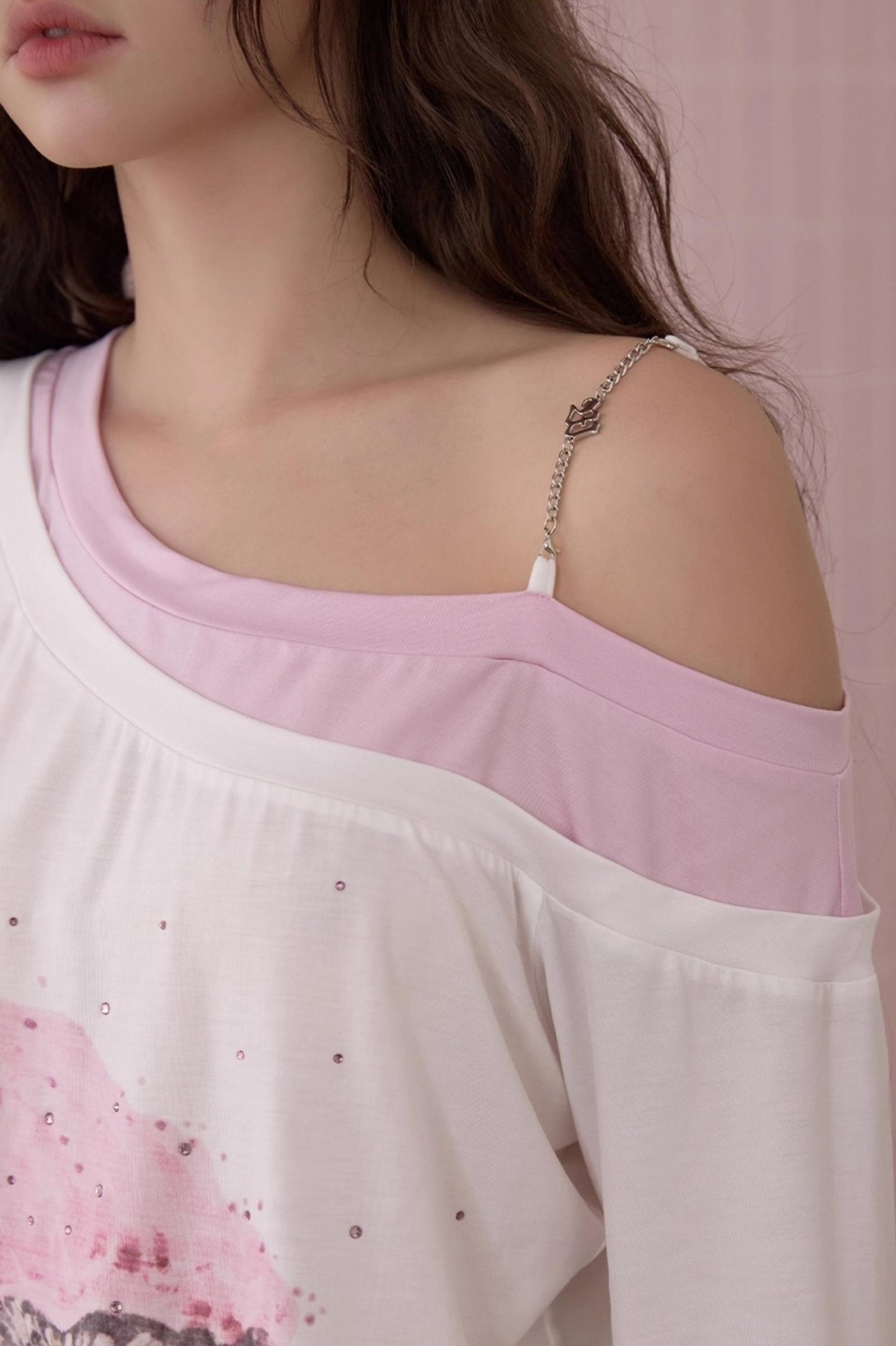 Mushroom Print Shoulder T-Shirt