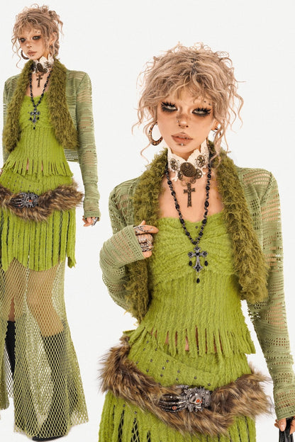 Ultra-Avant-Garde Frayed Cardigan