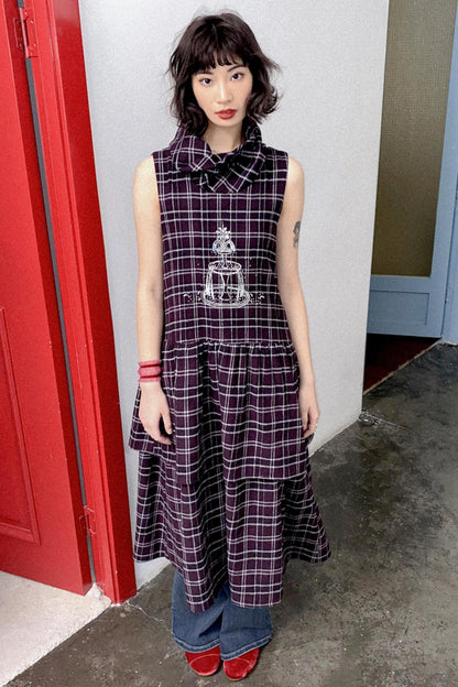 Illusion Plaid Tank Dress