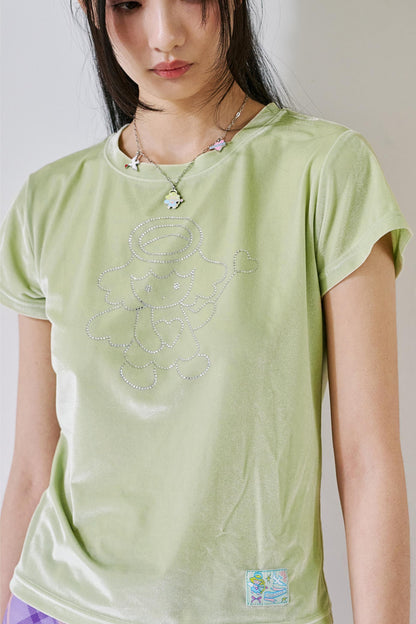Light Green Velvet Tee