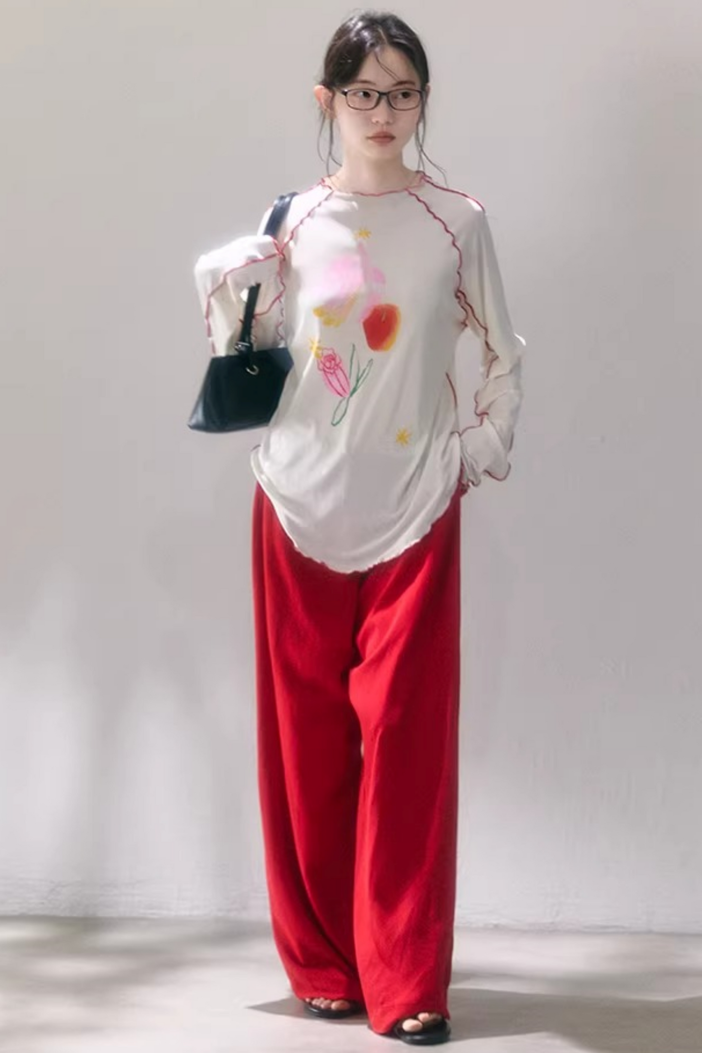 Tencel-Bluse mit Poesie-Print