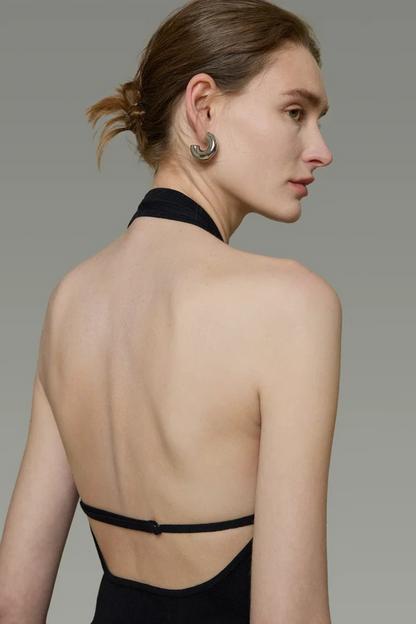 Unspoken Black Backless Camisole