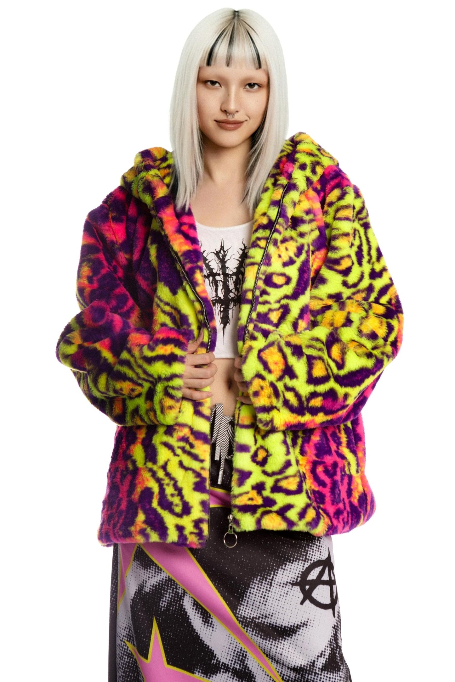 Neon Leopard Hooded Jacket