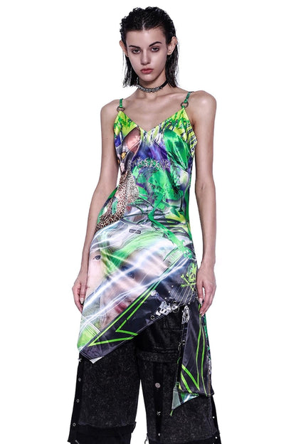 Digital Print Sleeveless Dress