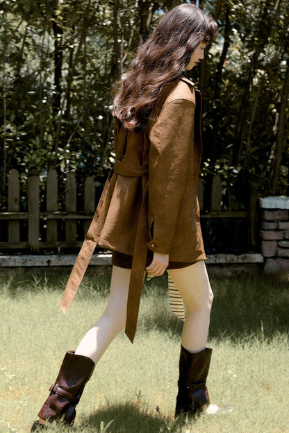 Vintage Blended Leather Carved Jacket