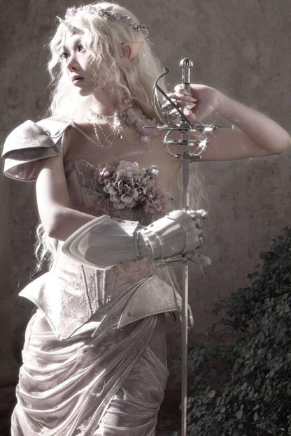Moonlight Silver Asymmetrical Corset Set