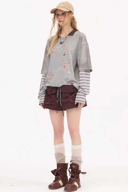 Cartoon Print Retro Sweater