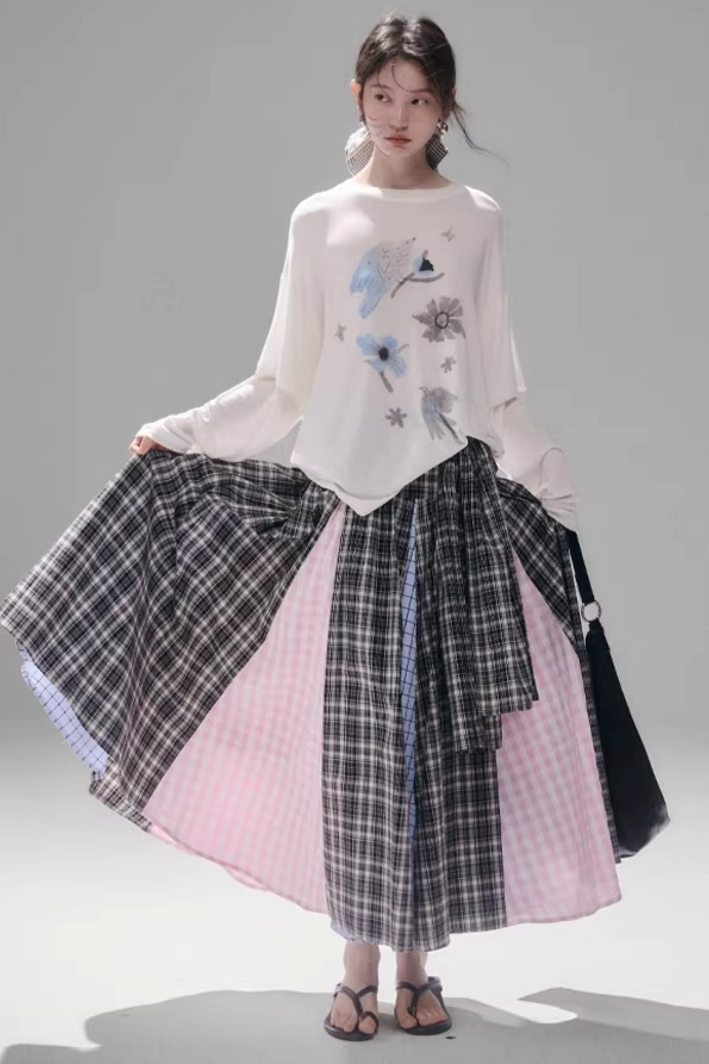 Retro Plaid A-Line Skirt