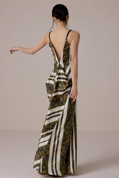 Striped V-Neck Dress