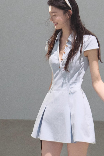 Summer V-Neck Polo Dress