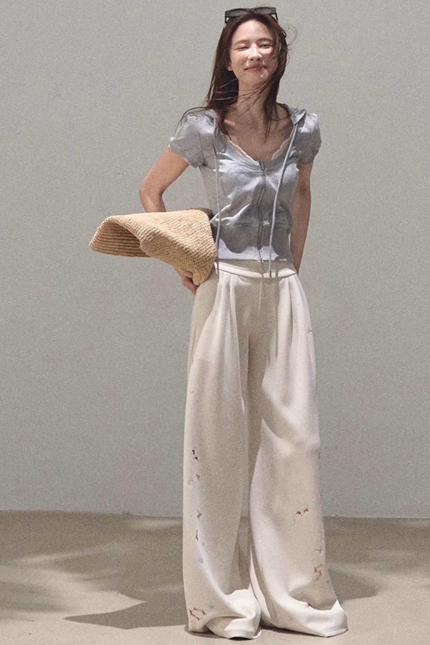 Color-Block Hooded Cardigan