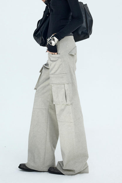 Retro Distressed Glacier Cargo Pants