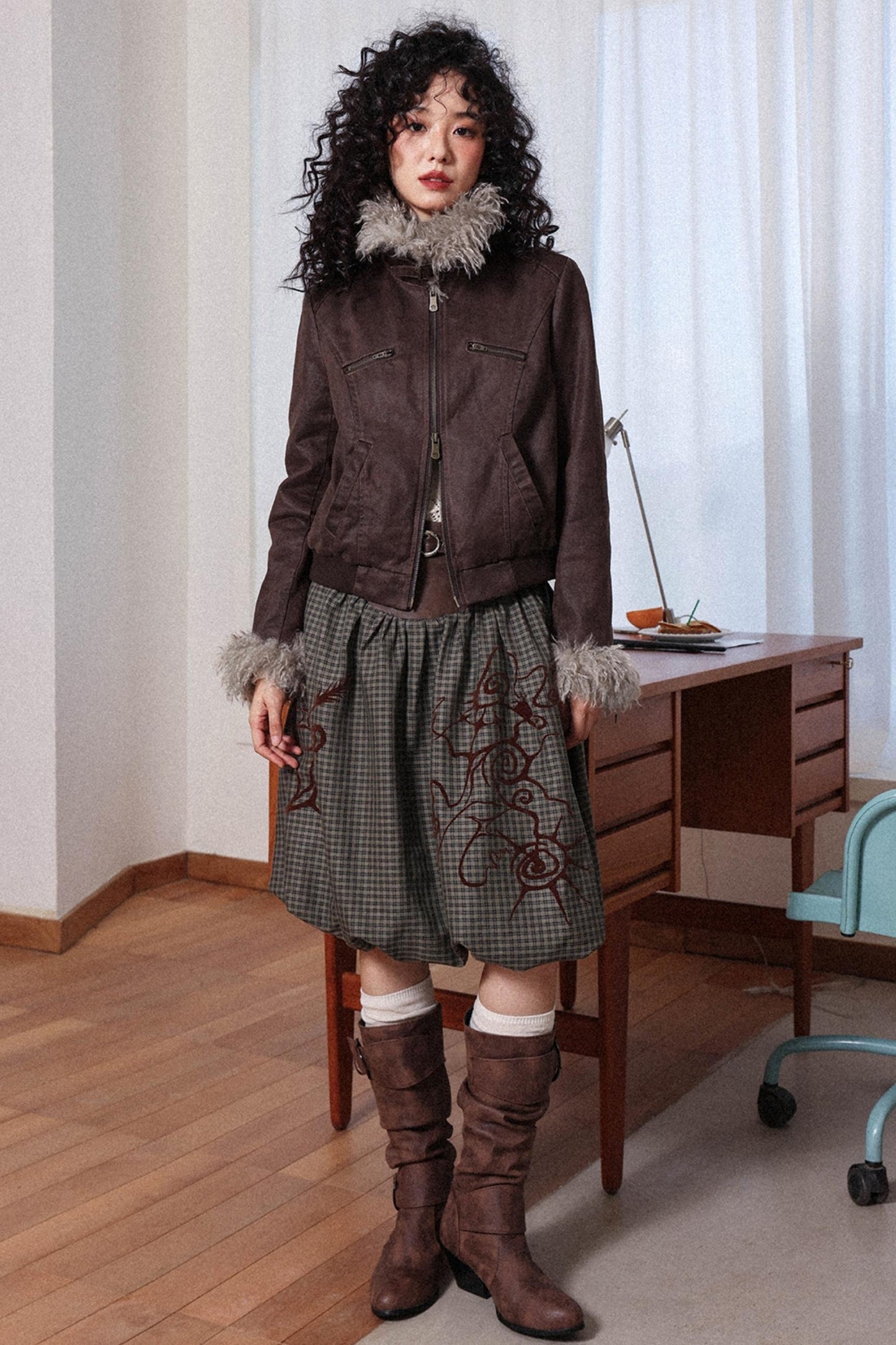 Gentle Cropped Leather Jacket