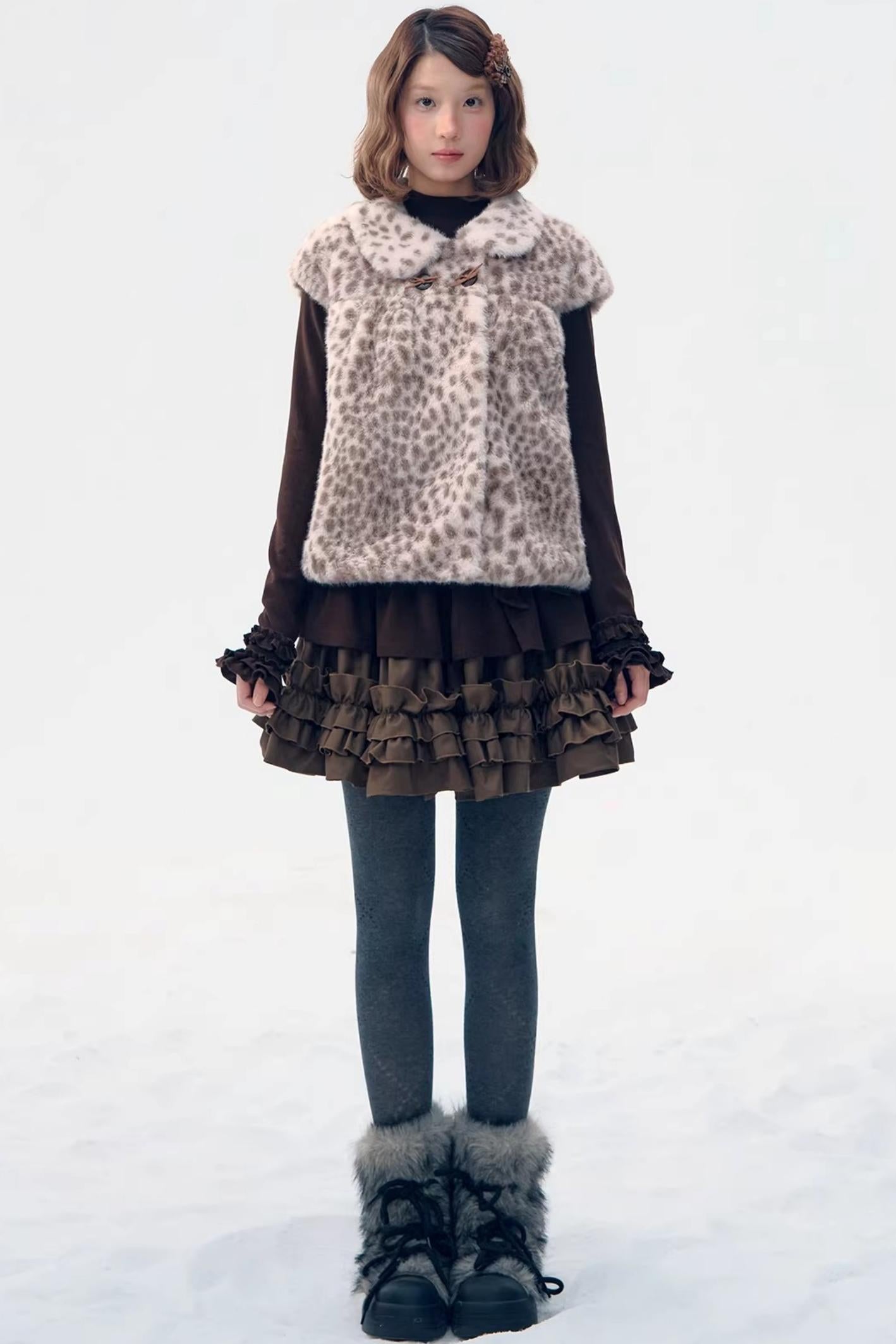 Six-Button Lace Hem Blouse Top