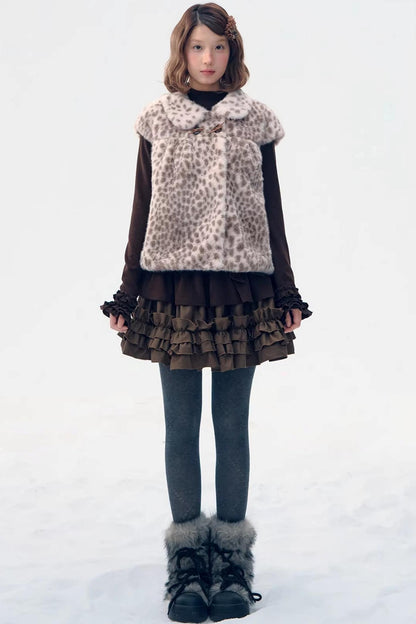 Six-Button Lace Hem Blouse Top