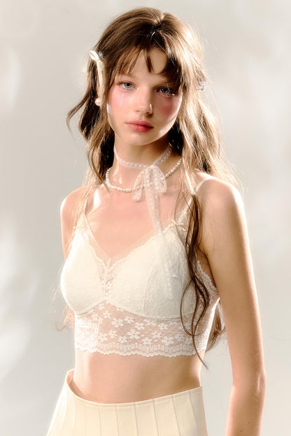 Lace Belt Suspender Bra