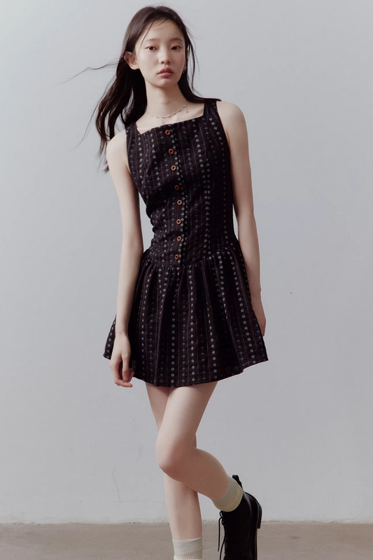 Robe rétro à jacquard floral