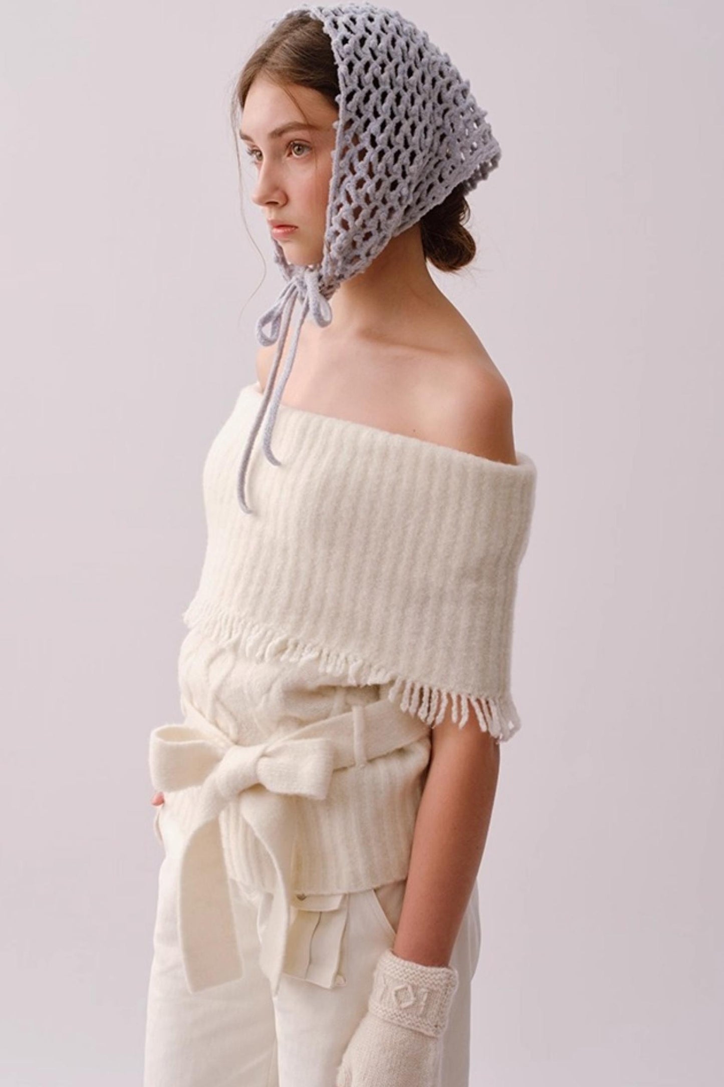 Hand-Crocheted Wool Blend Scarf