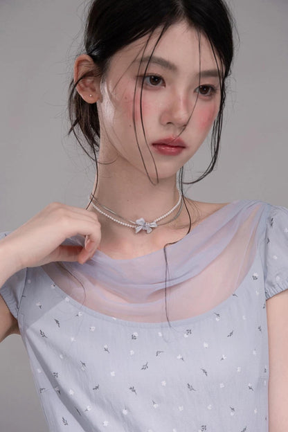 Misty Blue Ruffled Dress
