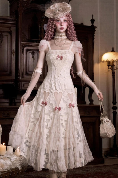 Love Heart Lace Slip Dress