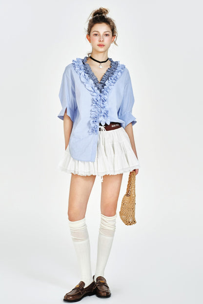 Pleated Mint Cake Skirt