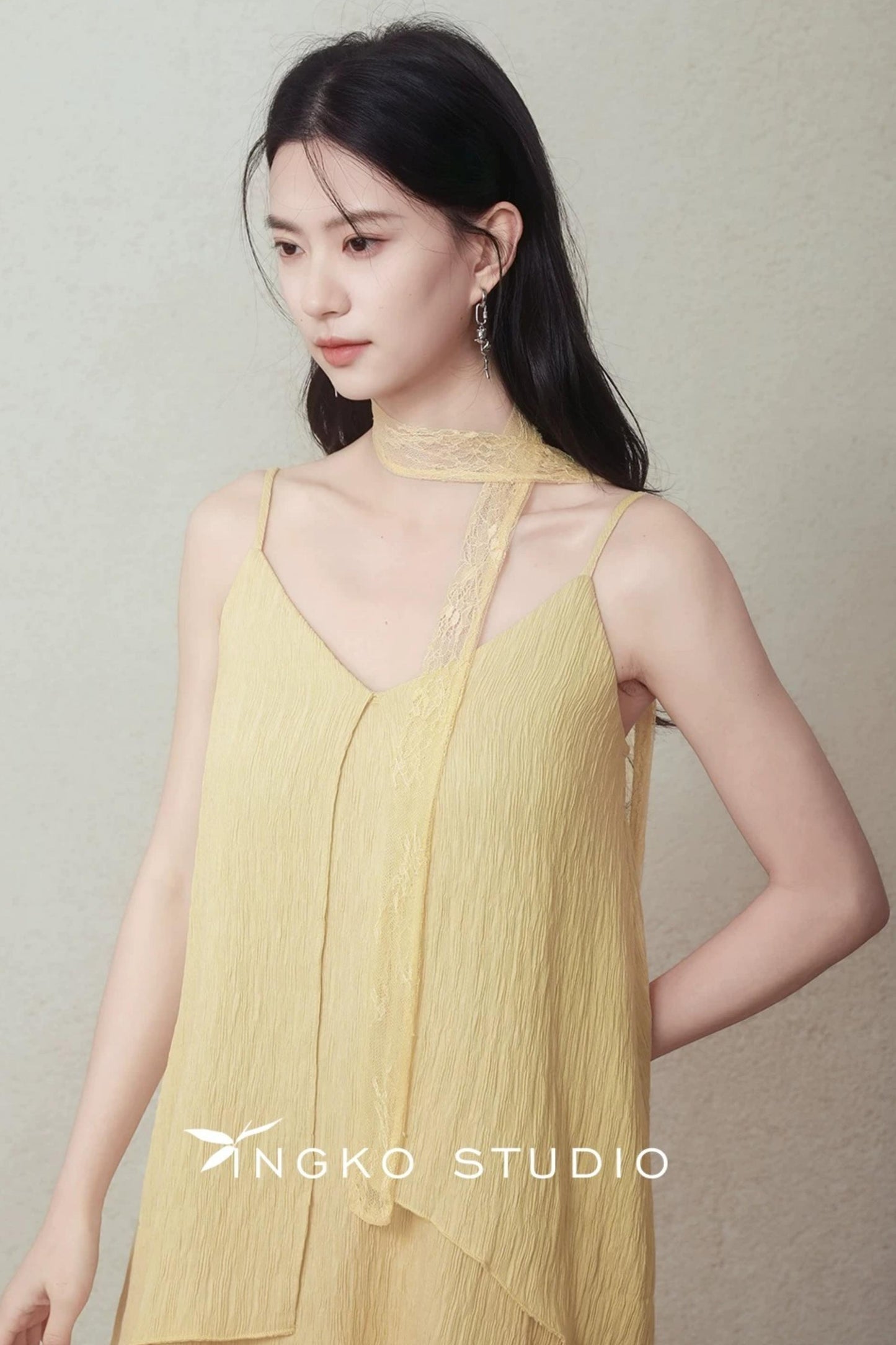 Yellow Patchwork Slip Dress