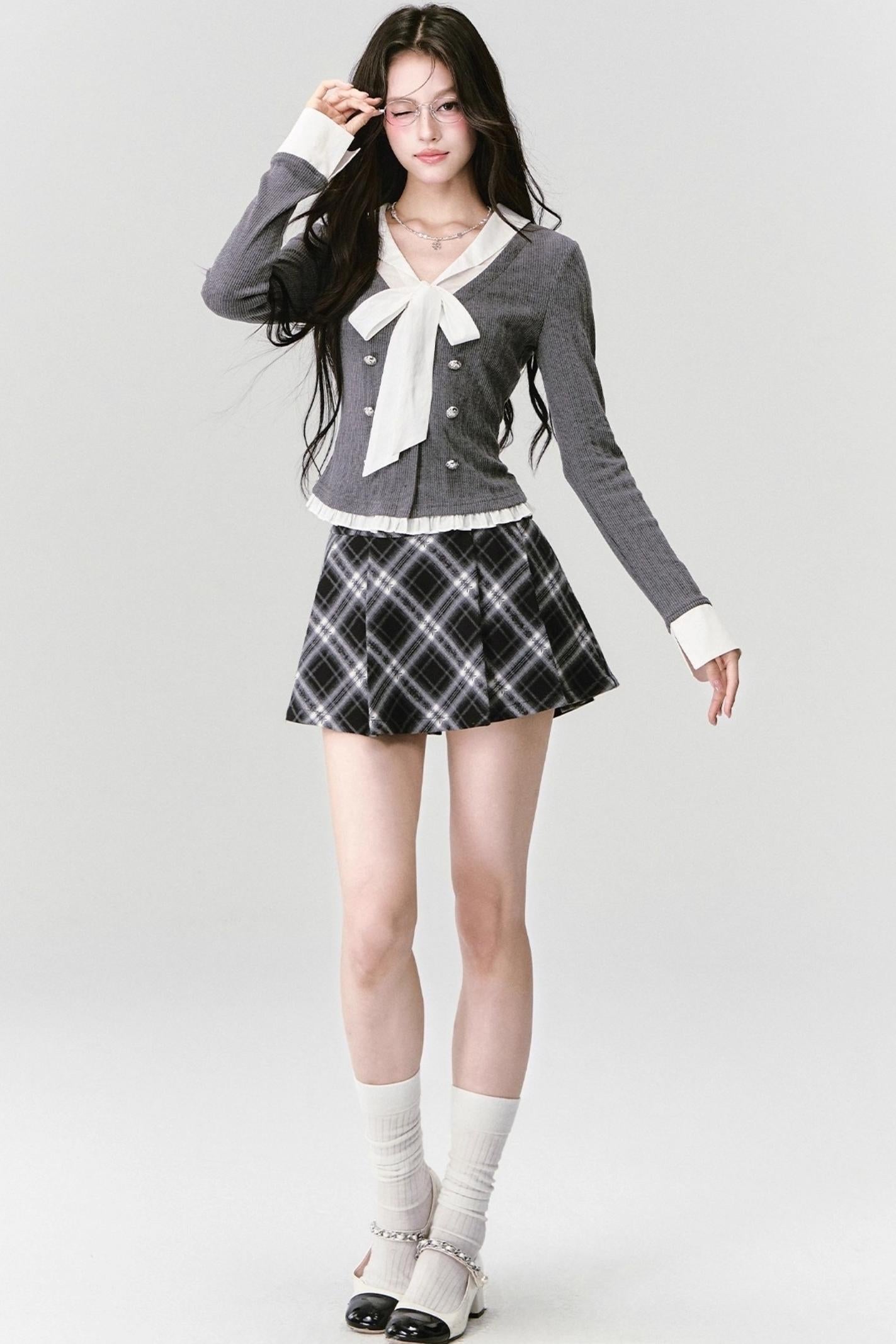 Vintage Pleated A-Line Skirt