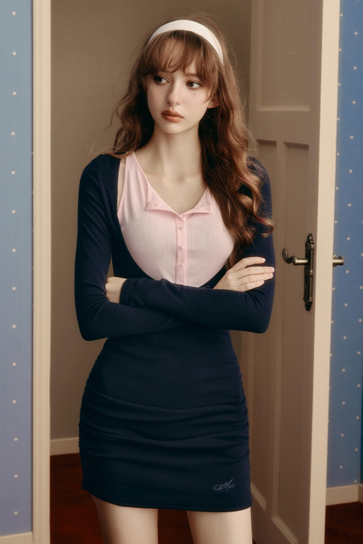 Winter Contrast Slim Dress