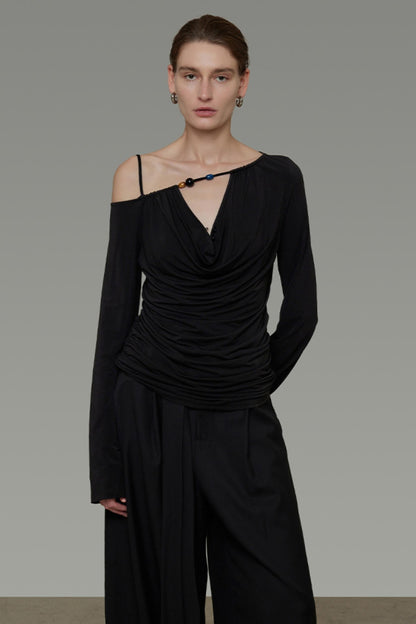 Irregular Slanted Shoulder Top