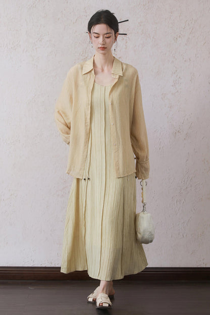 Summer Pleated Halter Dress