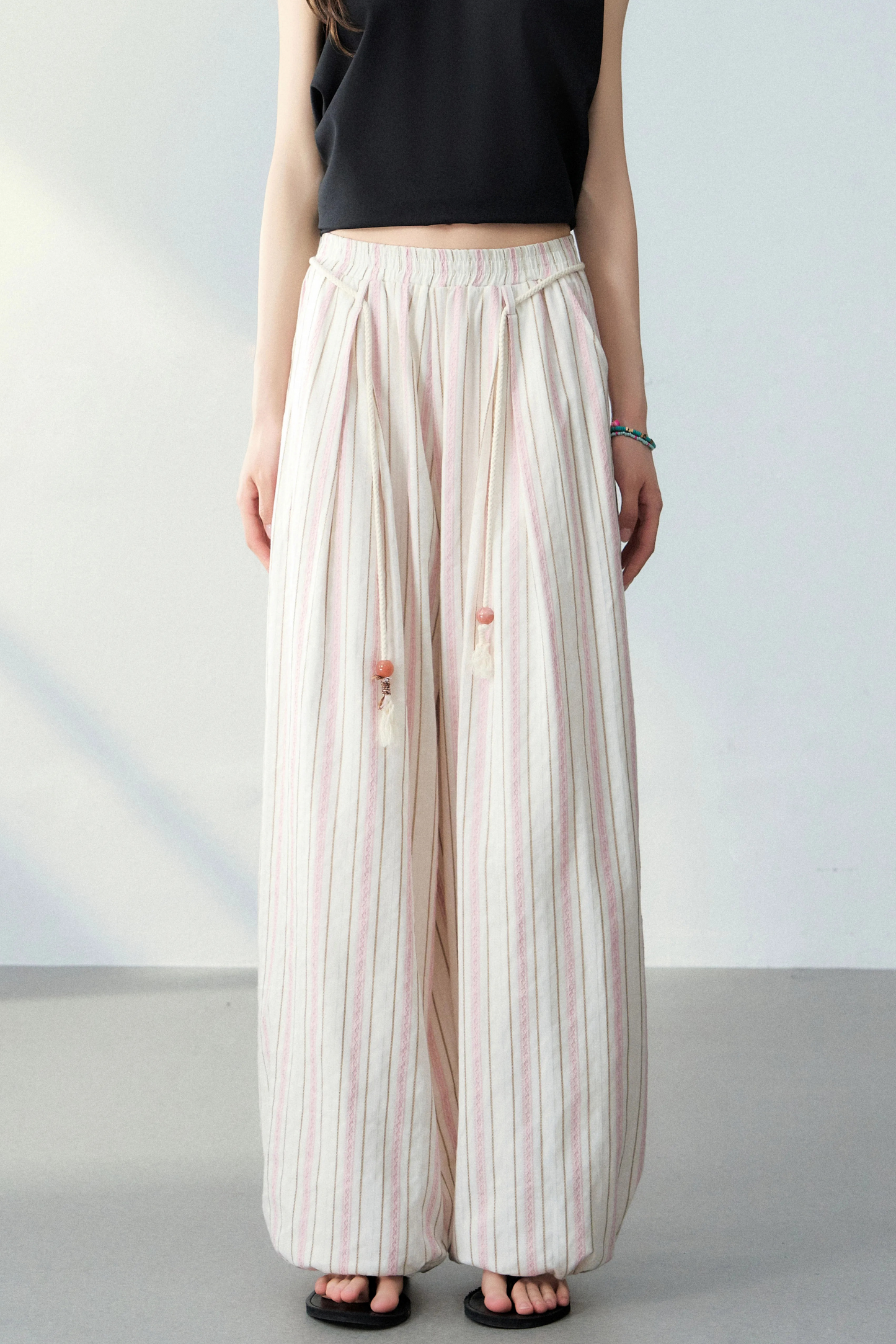 Old Money Striped Linen Pants Set-Up