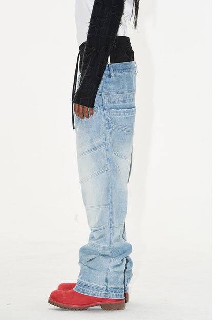 Double-Waist Denim Pants