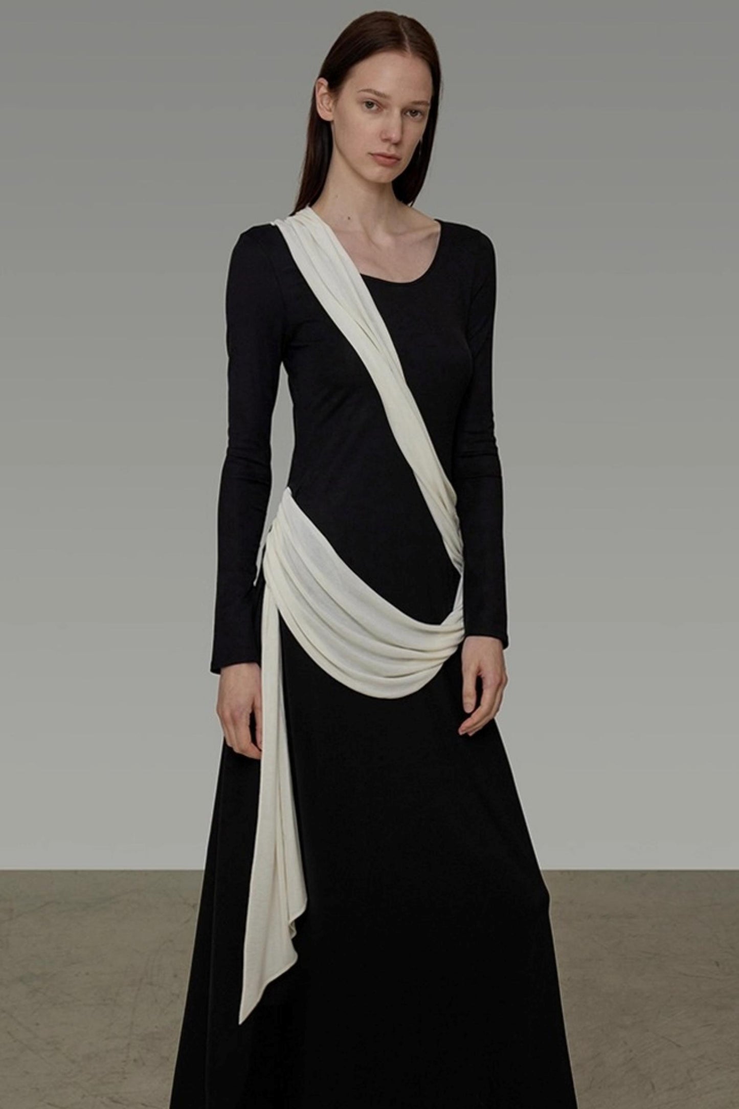 Autumn Contrast Long Dress